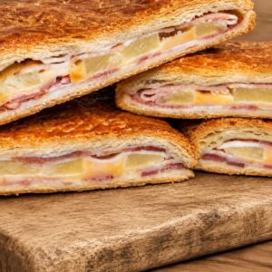 Empanada de bacon, queso y piña